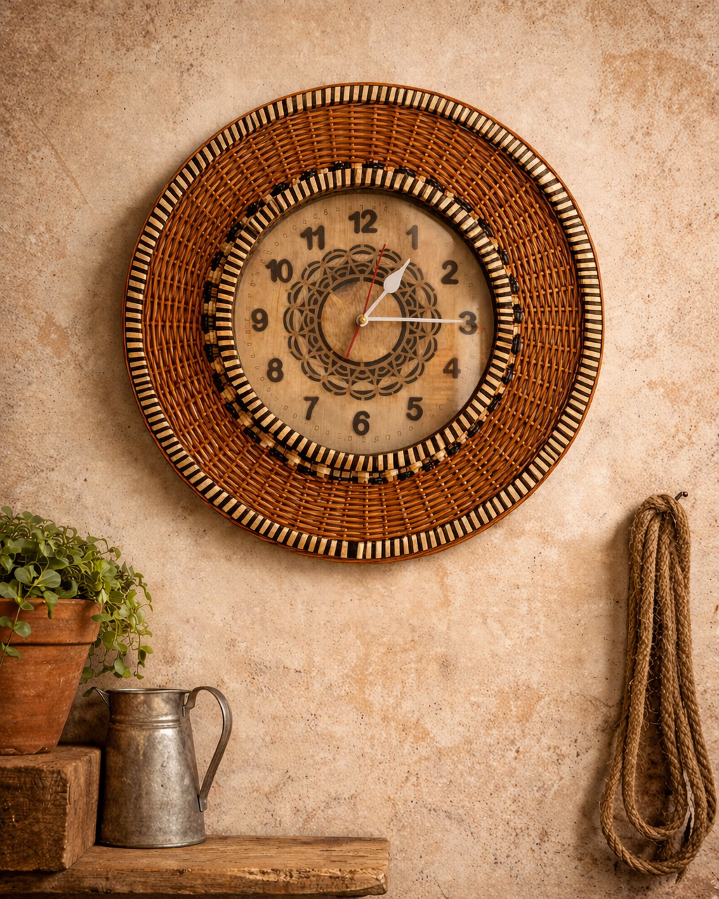 Handwoven Willow Artisan Clock